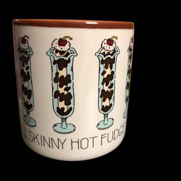 “Think Thin Like a Tall Skinny Hot Fudge Sunday” Vtg 1990 Coffee Mug, Large - Picture 3 of 7